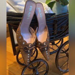 Vintage Tan Prada mules - size 36